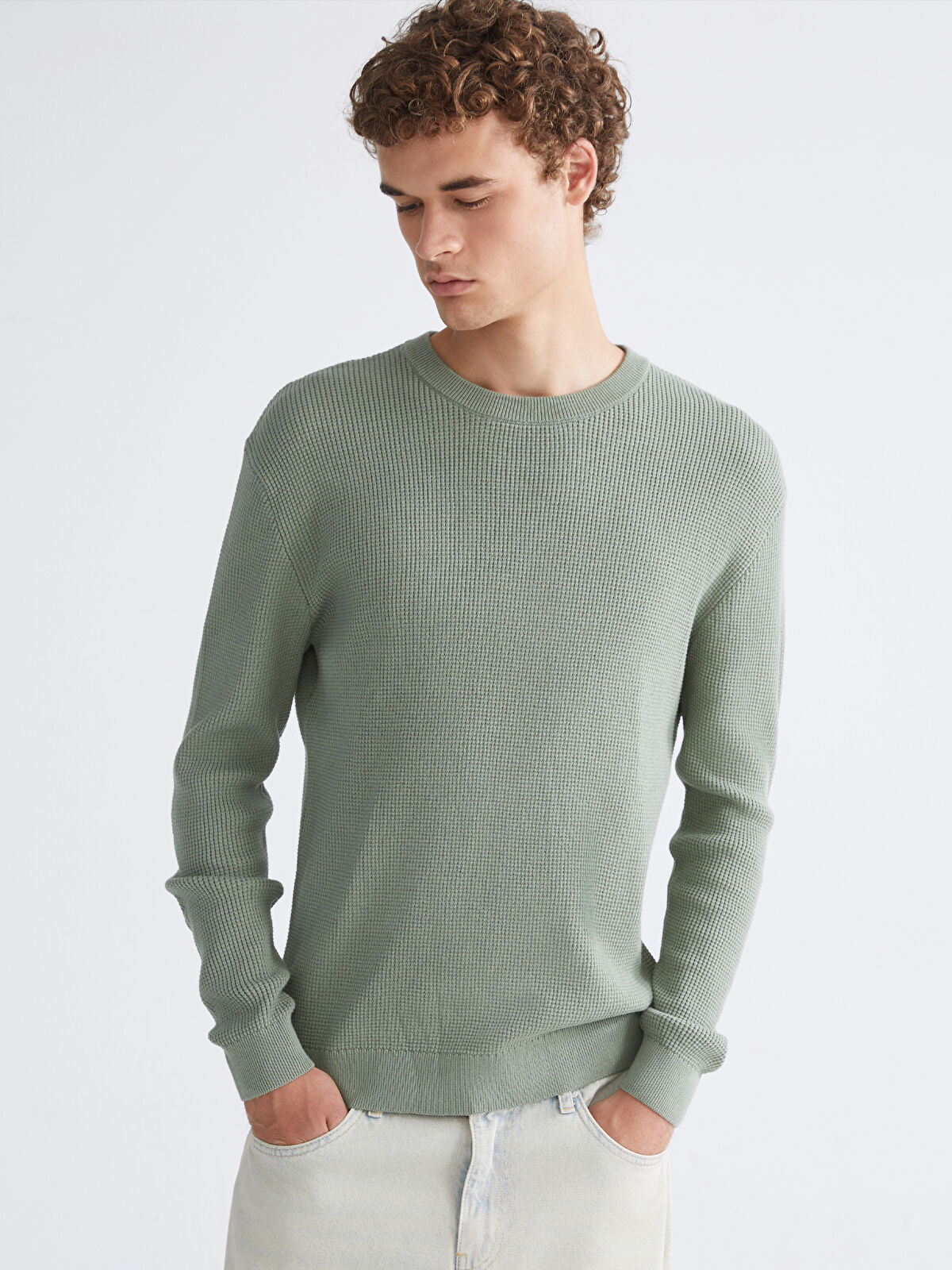 XSIDE Crew Neck Men's Sweater -W53399Z8-J1Q - LC Waikiki