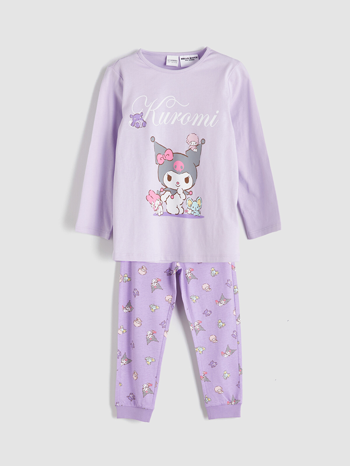 LCW Kids Crew Neck Kuromi Printed Girls' Pyjamas Set - W53412Z1
