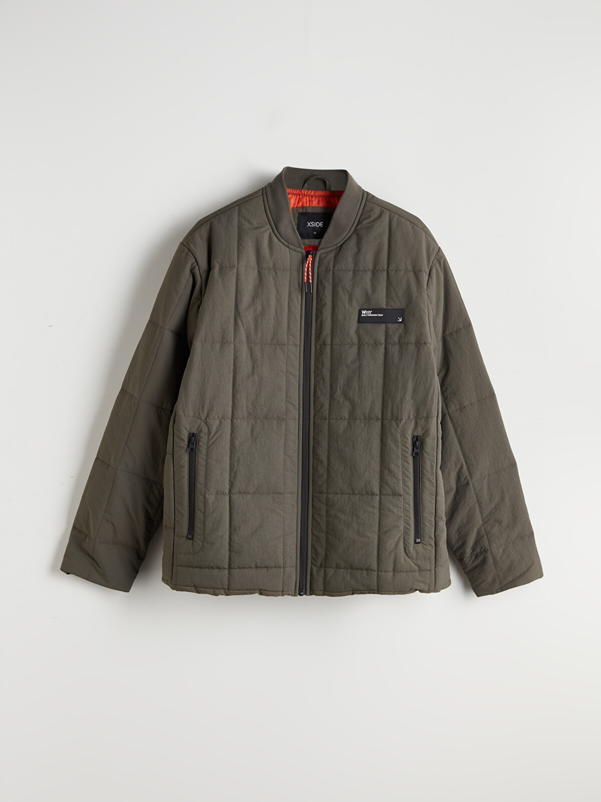 XSIDE Haki Rahat Kalıp Kolej Yaka Erkek Bomber Mont - W53475Z8-ZDY