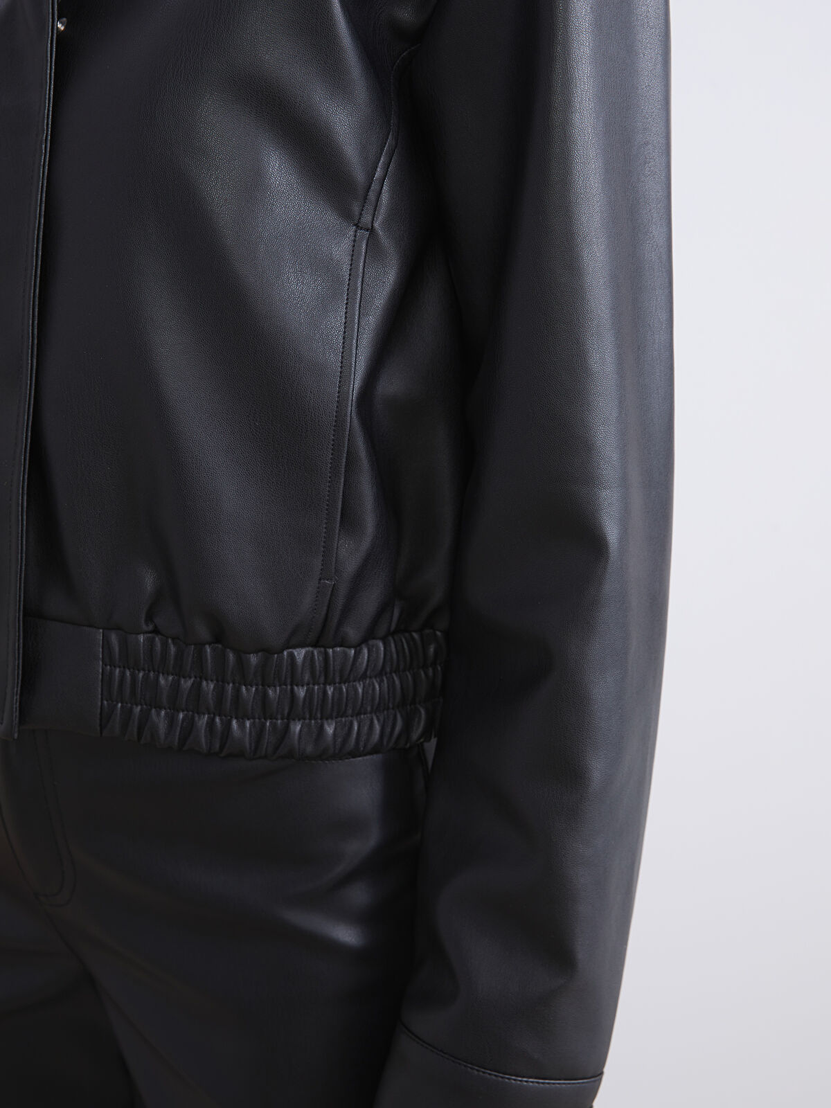 LCWAIKIKI Classic Collared Neck Women's Faux Leather Jacket