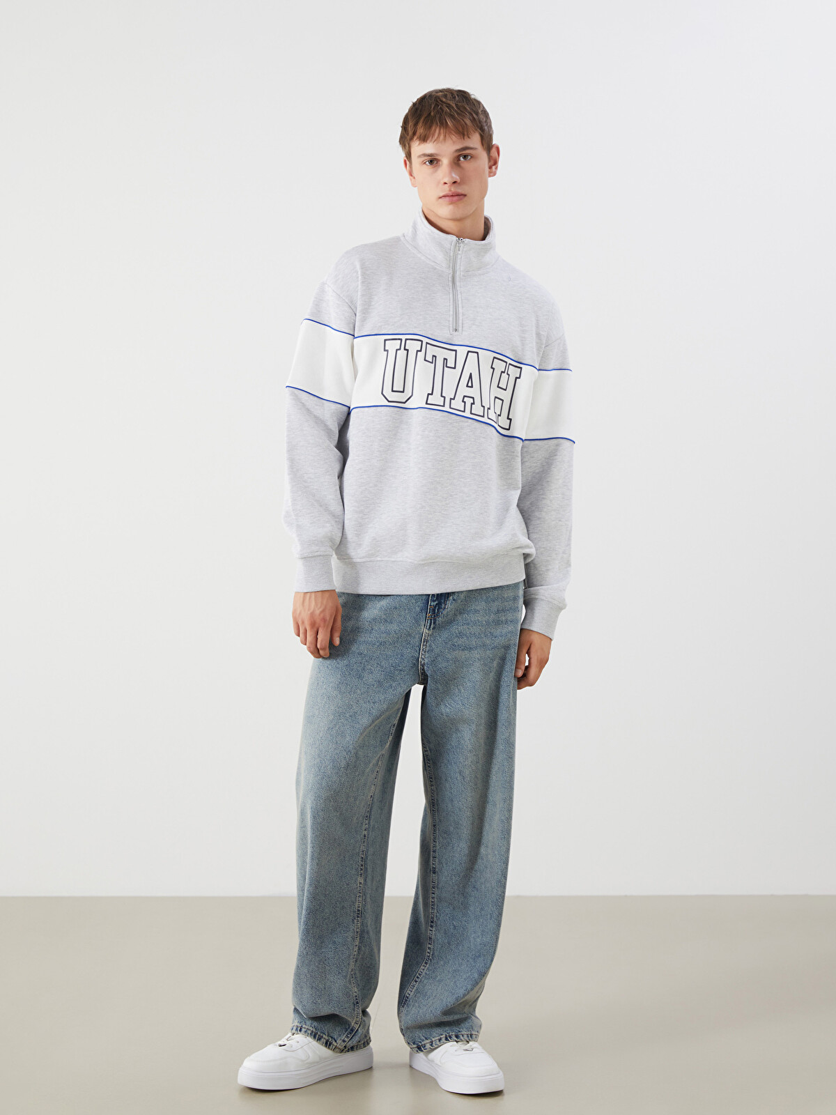 XSIDE Funnel Neck Color Block Men's Sweatshirt - W53744Z8-847 | LC
