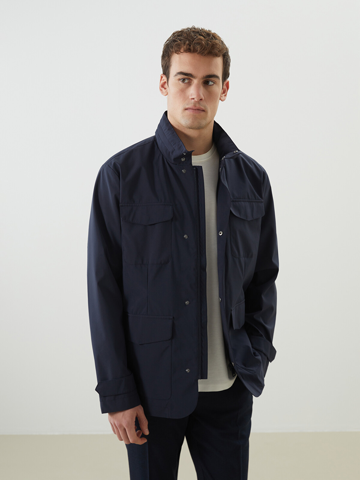 SOUTHBLUE Mock Neck Men's Jacket - W53907Z8-DWP | LC Waikiki