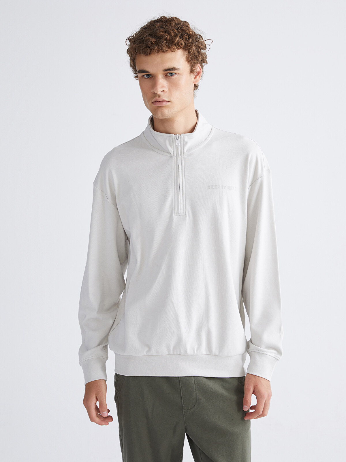 XSIDE Funnel Neck Printed Men's Sweatshirt - W54269Z8-ZAK | LC Waikiki