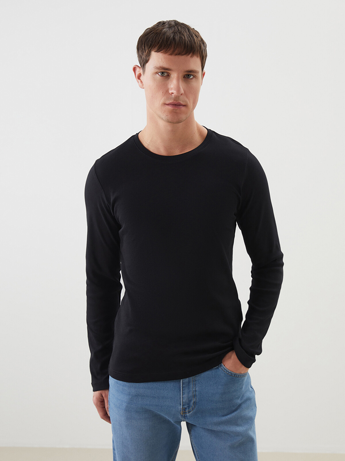 LCWAIKIKI Classic Crew Neck Basic Long Sleeve Men's T-shirt