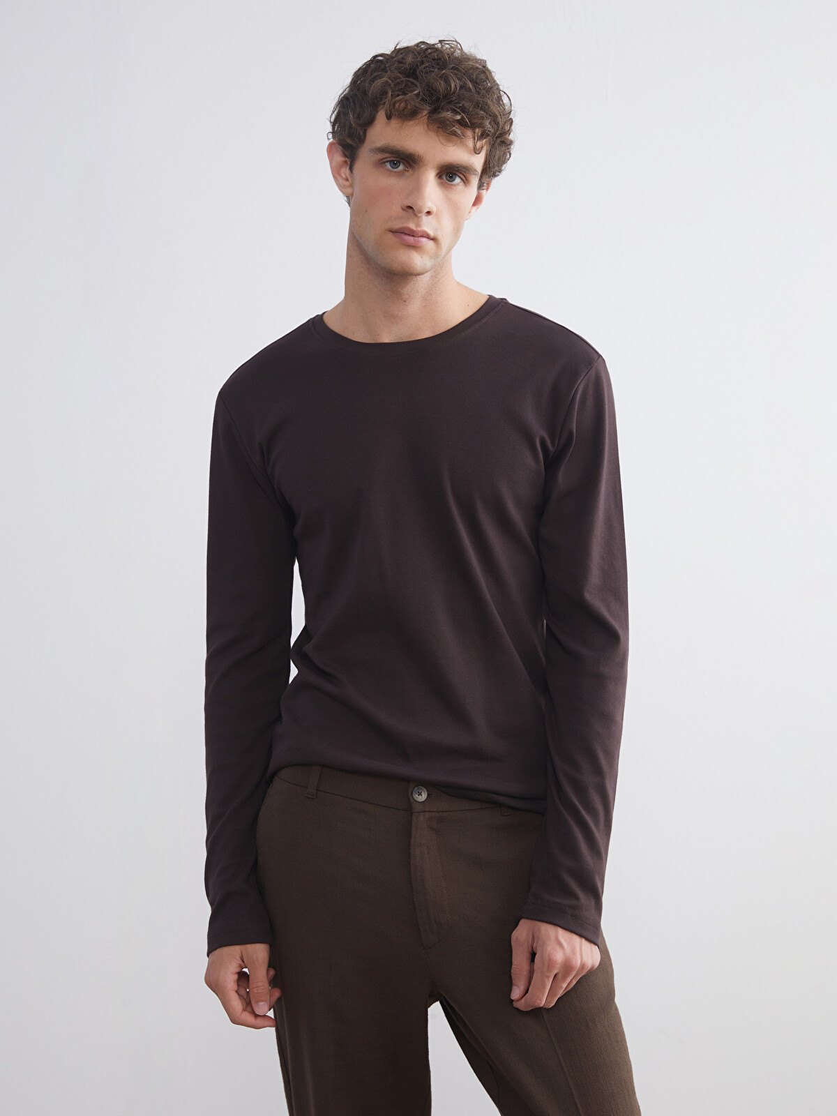 LCWAIKIKI Classic Crew Neck Basic Long Sleeve Men's T-shirt