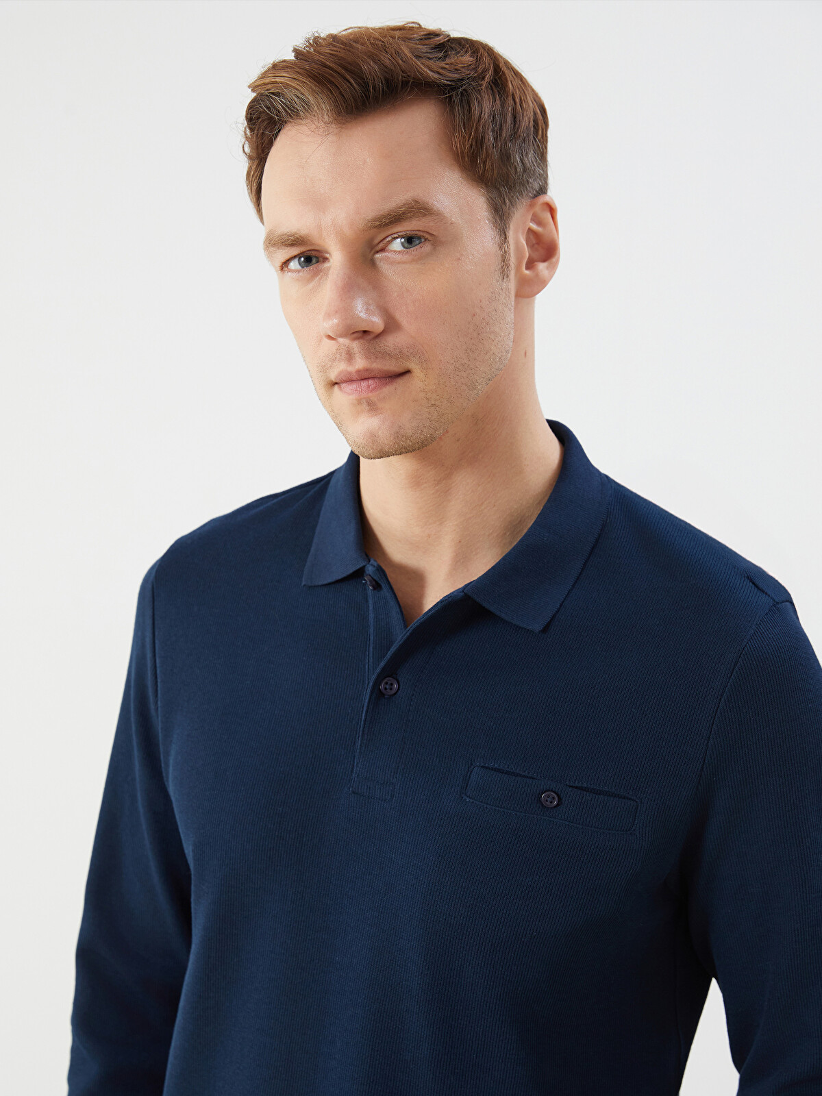 LCWAIKIKI Classic Polo Neck Long Sleeve Men's Sweatshirt