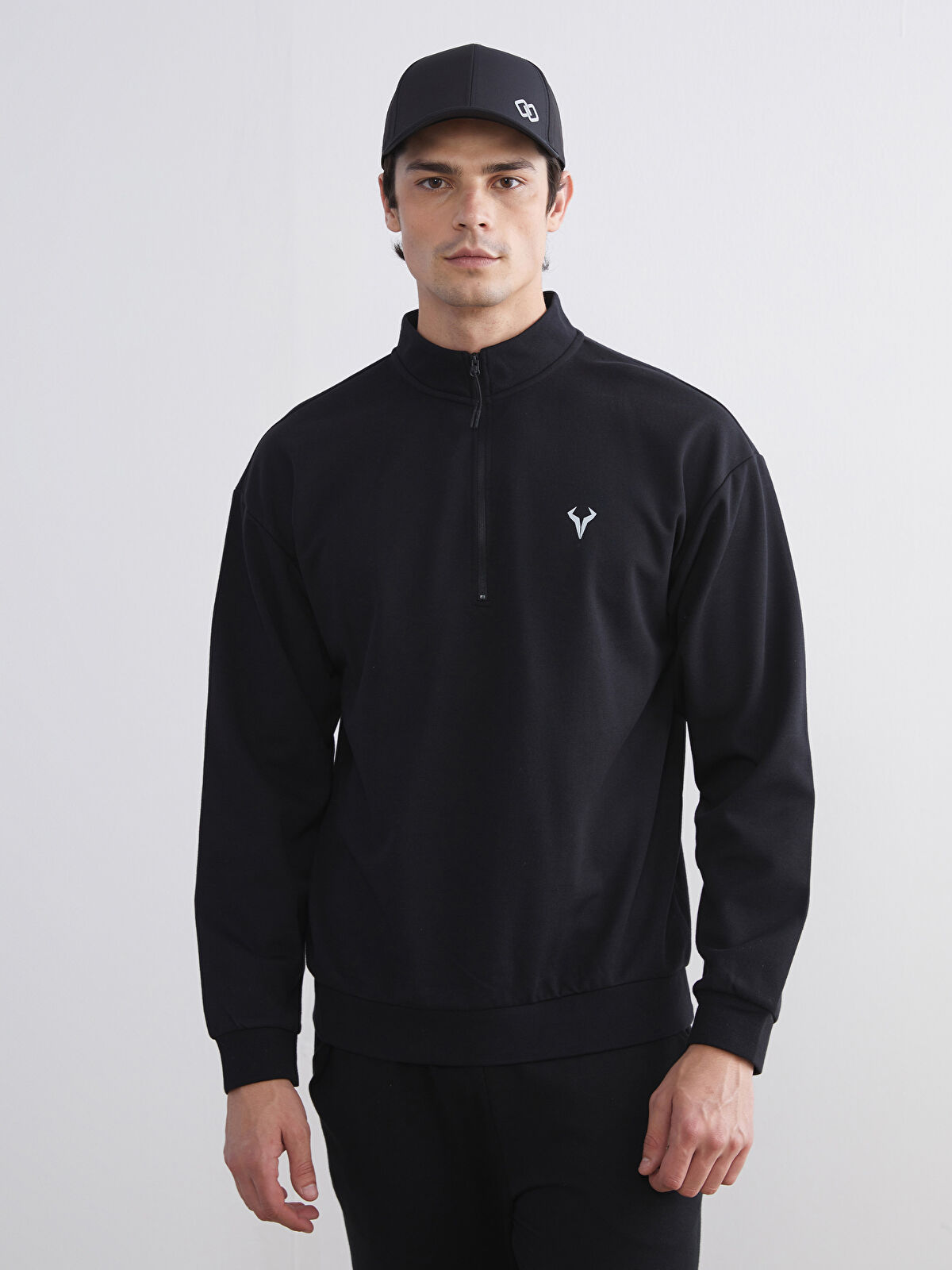 XSIDE ACTIVE Siyah Dik Yaka Erkek Sweatshirt - W54535Z8-CVL | LCW
