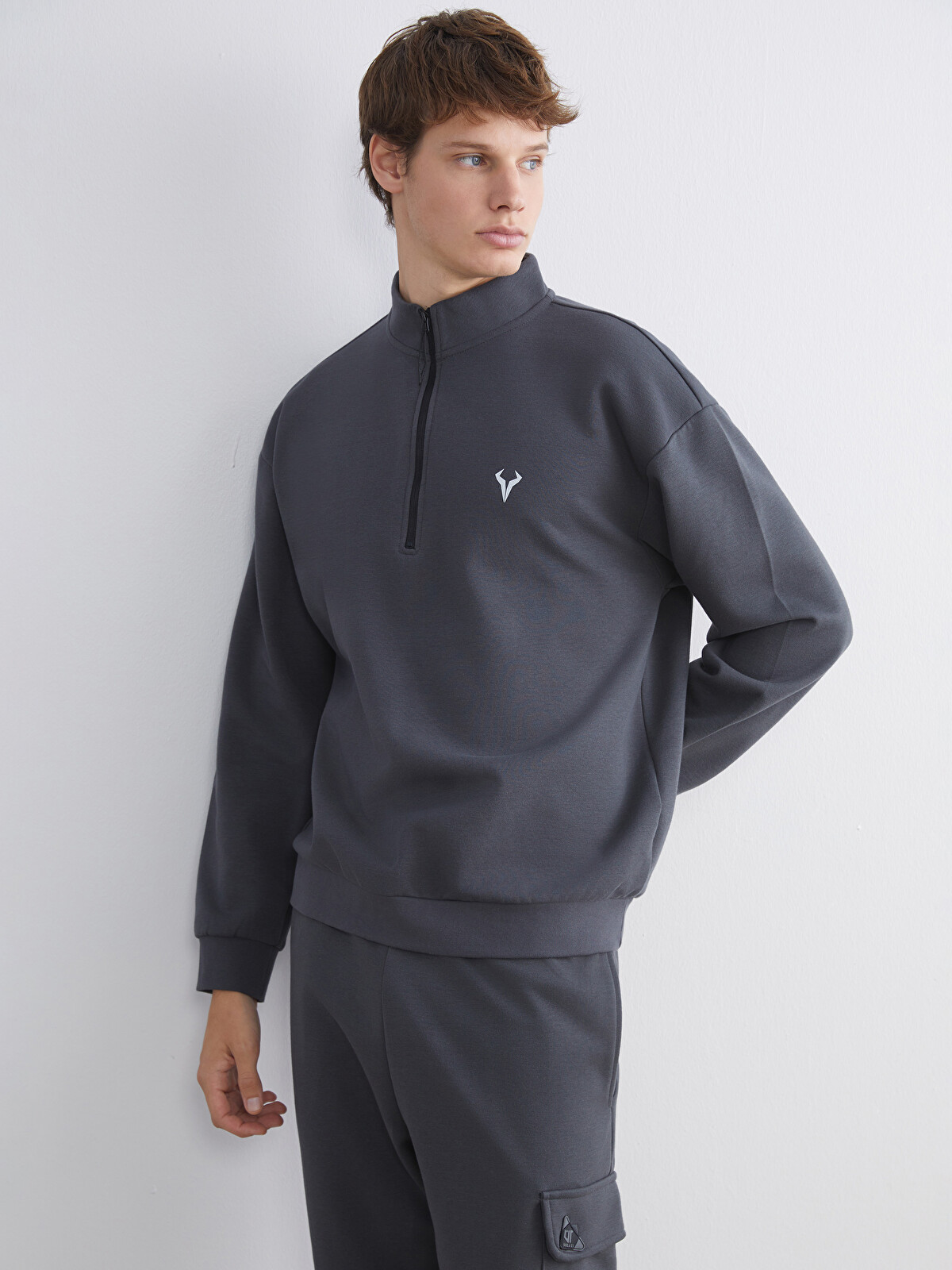XSIDE ACTIVE Funnel Neck Men's Sweatshirt - W54535Z8-JPT | LC Waikiki