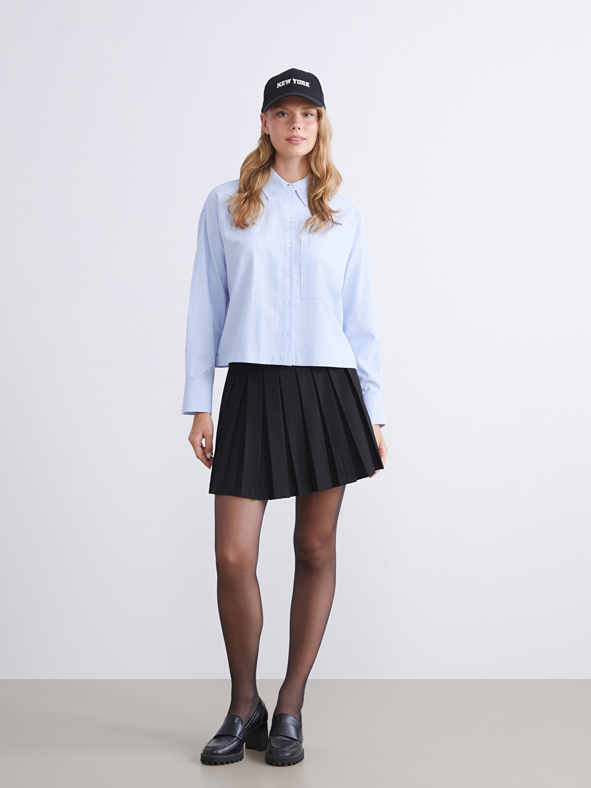 XSIDE Waist Zipper Pleated Mini Skirt - W54682Z8-CVL | LC Waikiki