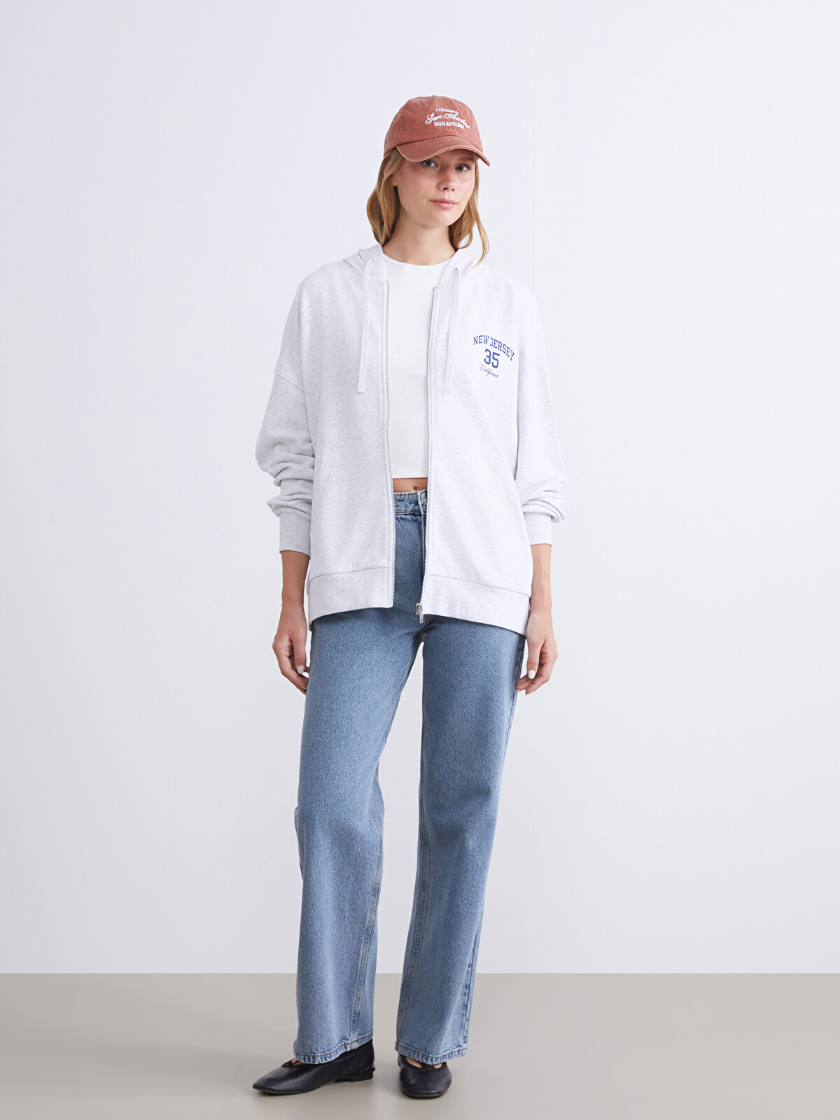 XSIDE Hooded Women's Thick Zip-Up Sweatshirt - W54686Z8-CY9 | LC