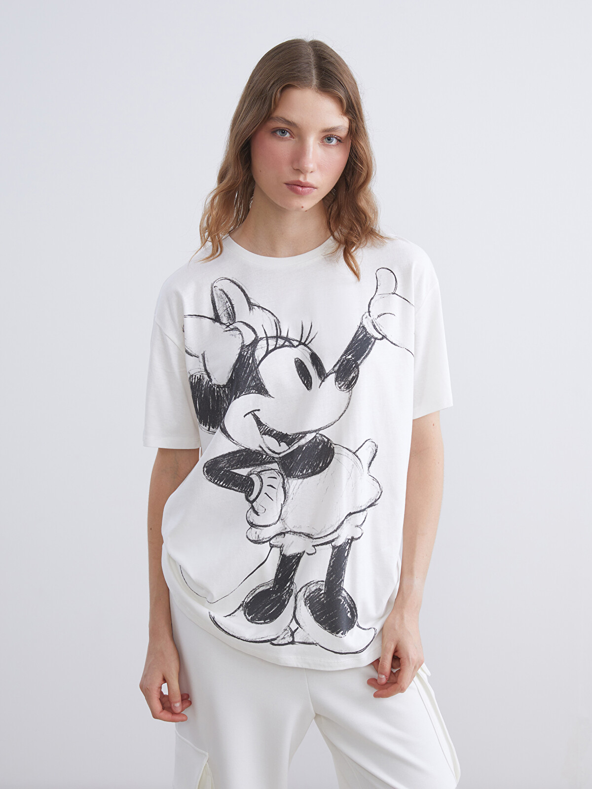 XSIDE Crew Neck Minnie Mouse Printed Women's T-Shirt - W54740Z8