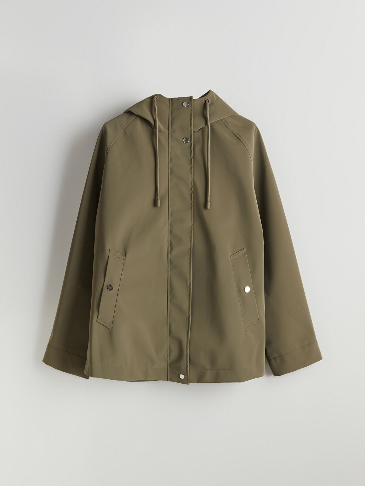 XSIDE Impermeabil Supradimensionat Basic din Piele Ecologică Cu