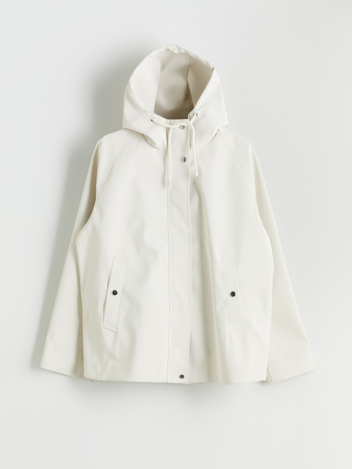 XSIDE Hooded Oversize Faux Leather Women's Raincoat - W54826Z8-DS3