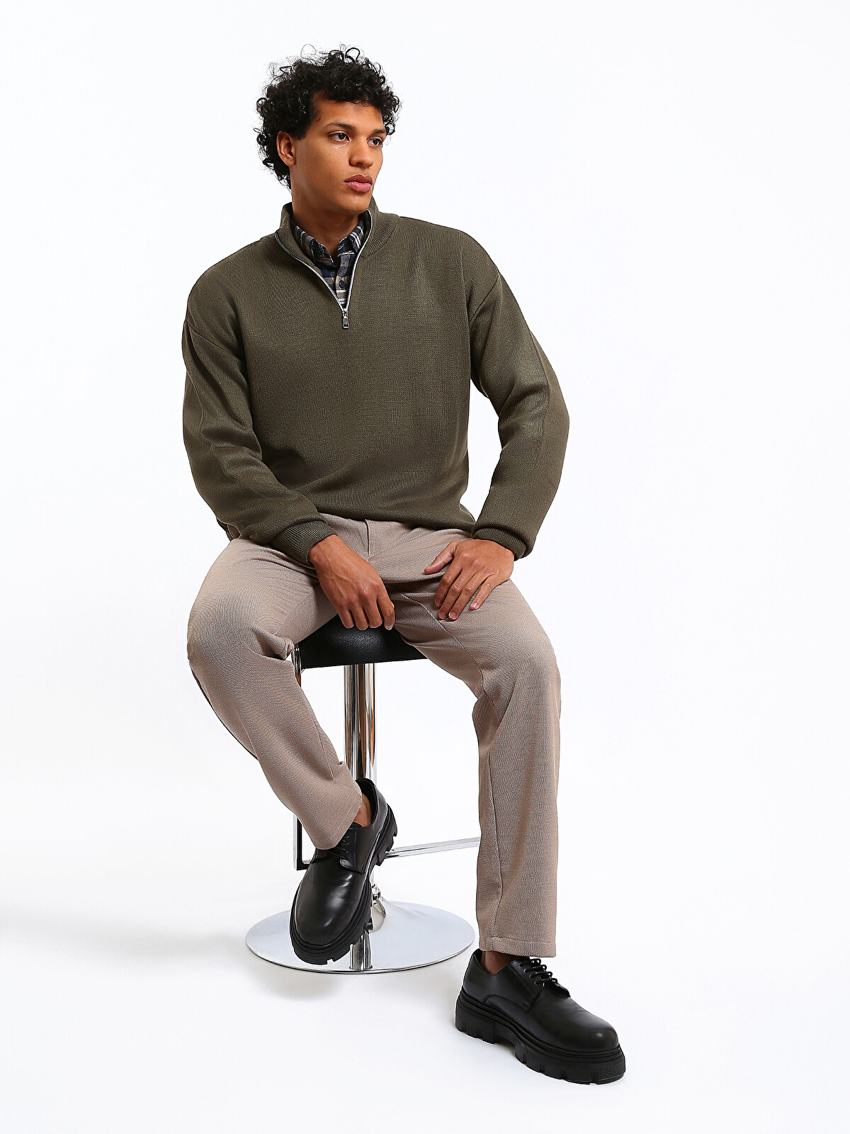 XSIDE Funnel Neck Men's Sweater - W54830Z8-YJX | LC Waikiki