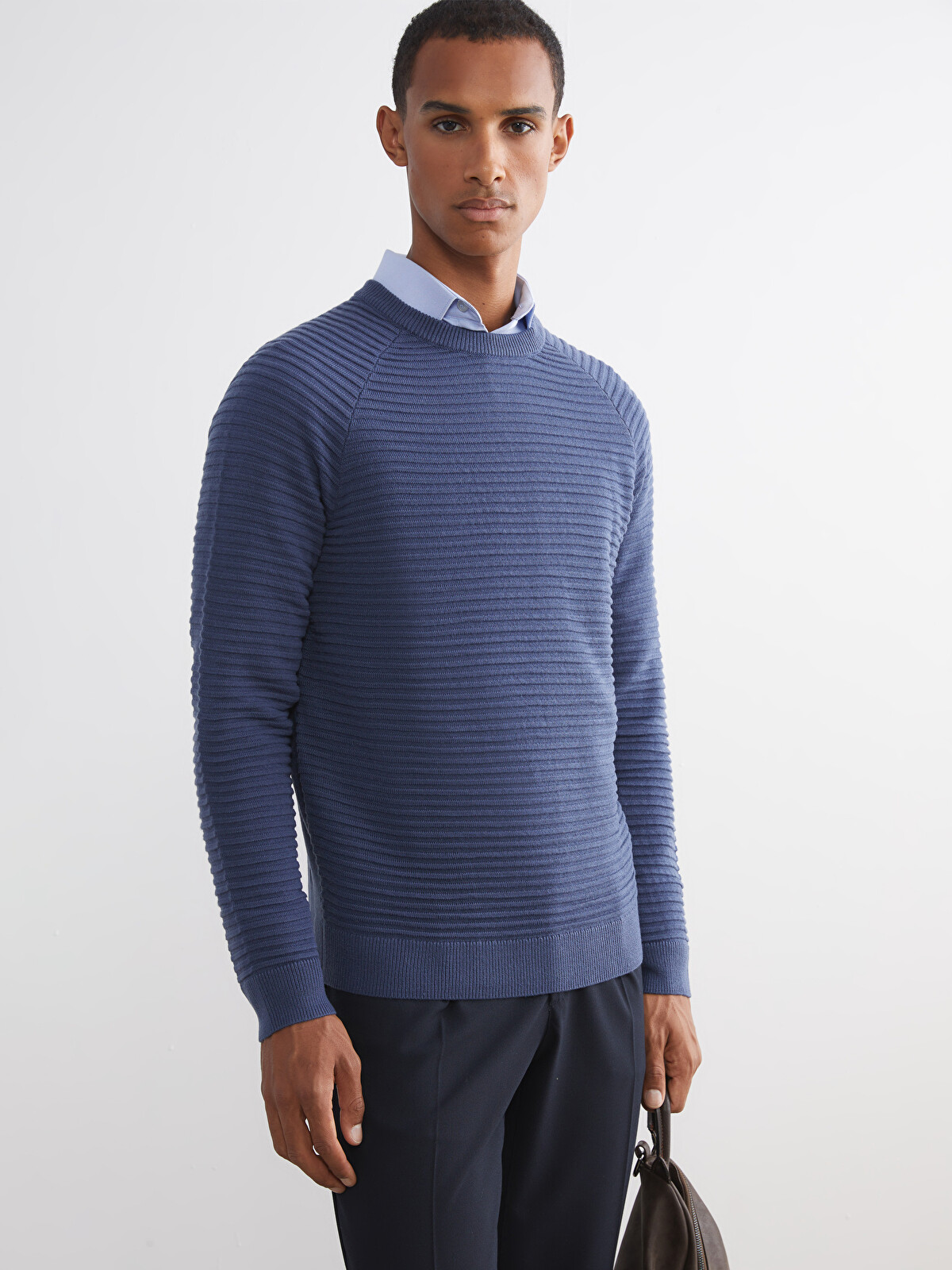 LCW Vision Crew Neck Long Sleeve Men's Tricot Sweater - W54878Z8