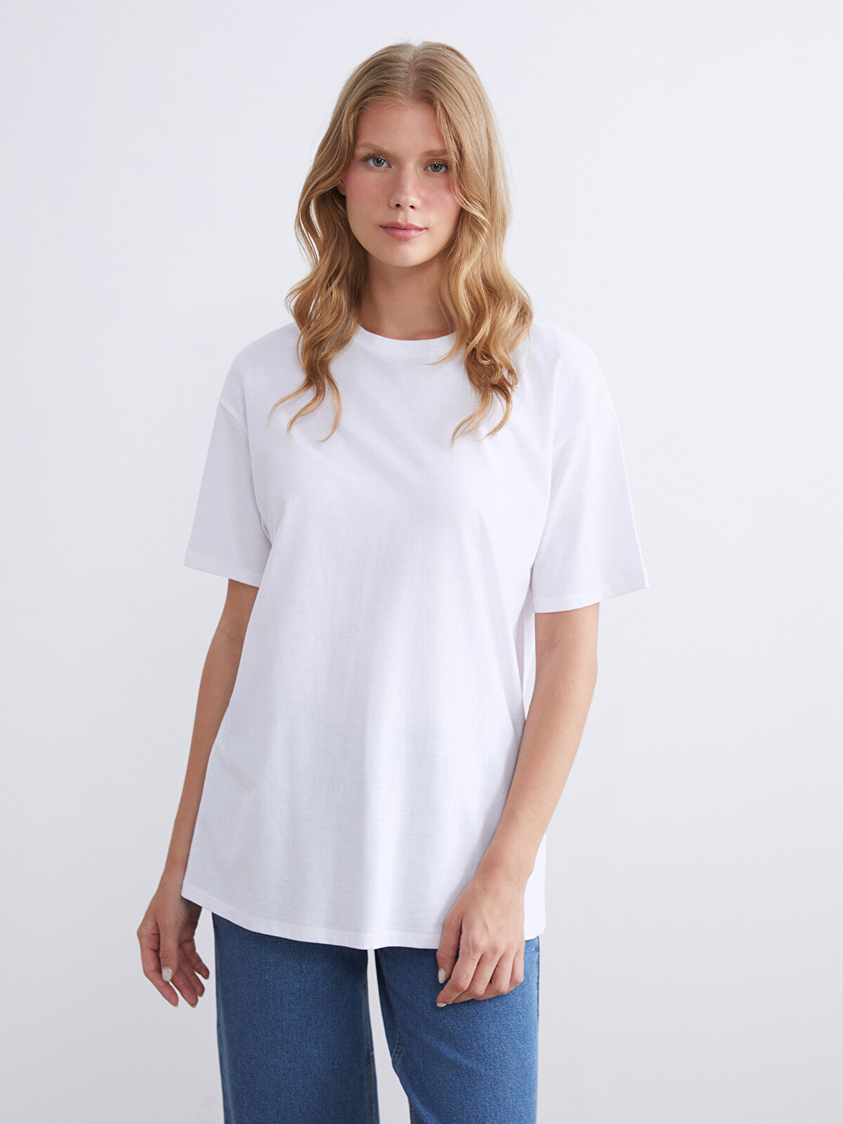 XSIDE Crew Neck Women's T-shirt - W55006Z8-Q6K | LC Waikiki