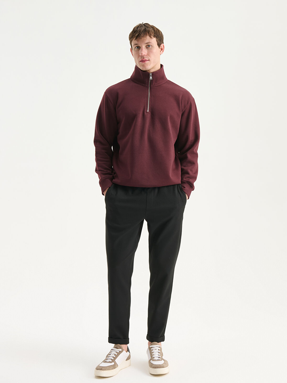 LCW Vision Zippered Funnel Neck Men's Thick Sweatshirt - W55117Z8