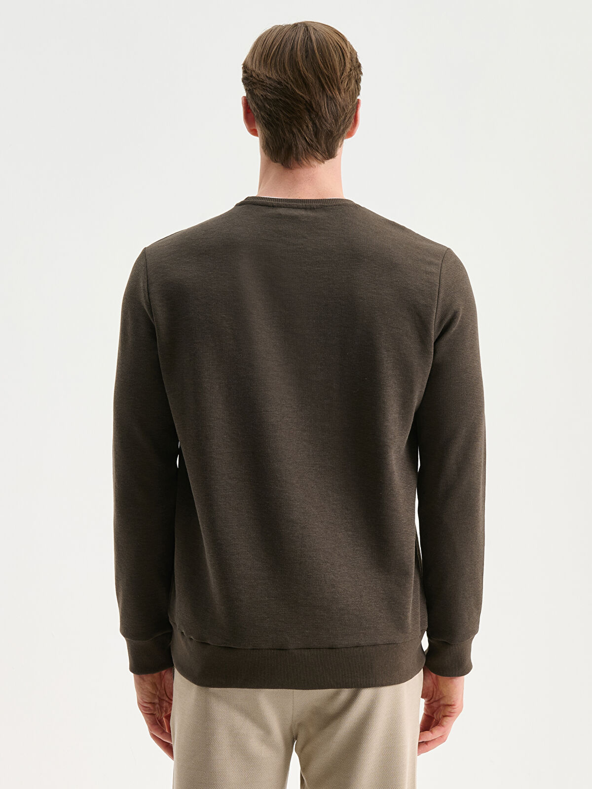 SOUTHBLUE Haki Bisiklet Yaka Baskılı Erkek Sweatshirt - W55137Z8