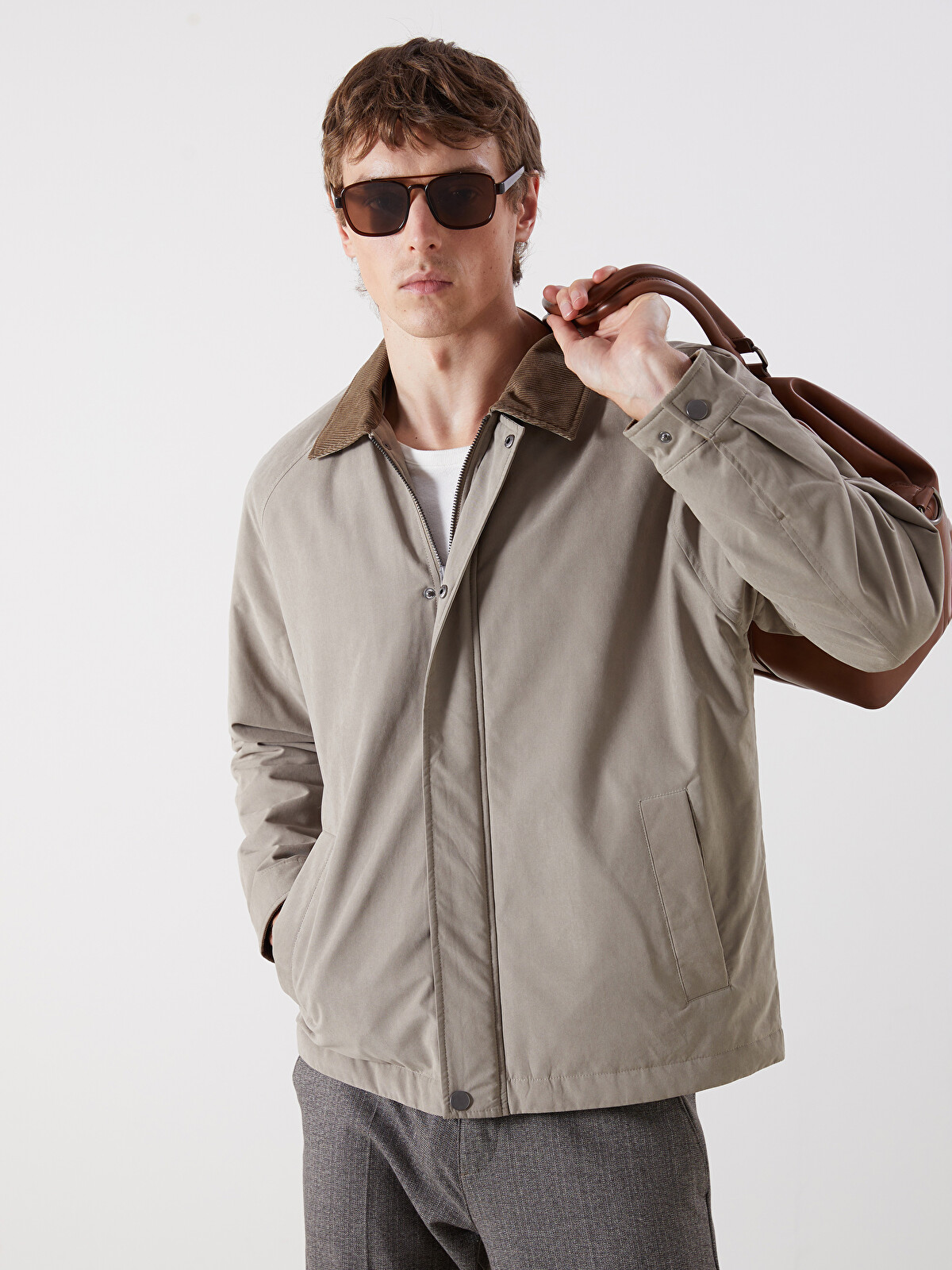SOUTHBLUE Velvet Collar Men's Jacket - W55275Z8-FA2 | LC Waikiki