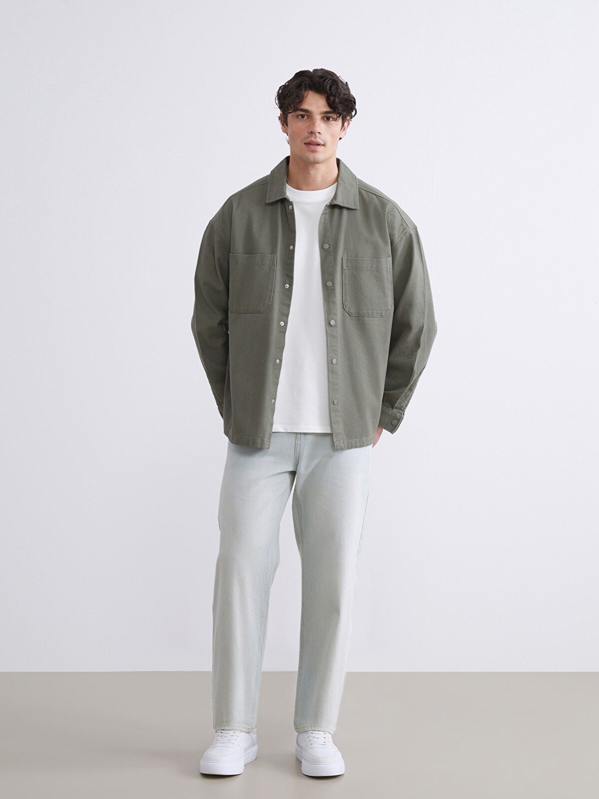 carorie 【LIGHT PADDED SHIRT JACKET】XXL XSIDE Relaxed Fit Twill Men's Shirt Jacket - W55324Z8-CRR | LC Waikiki