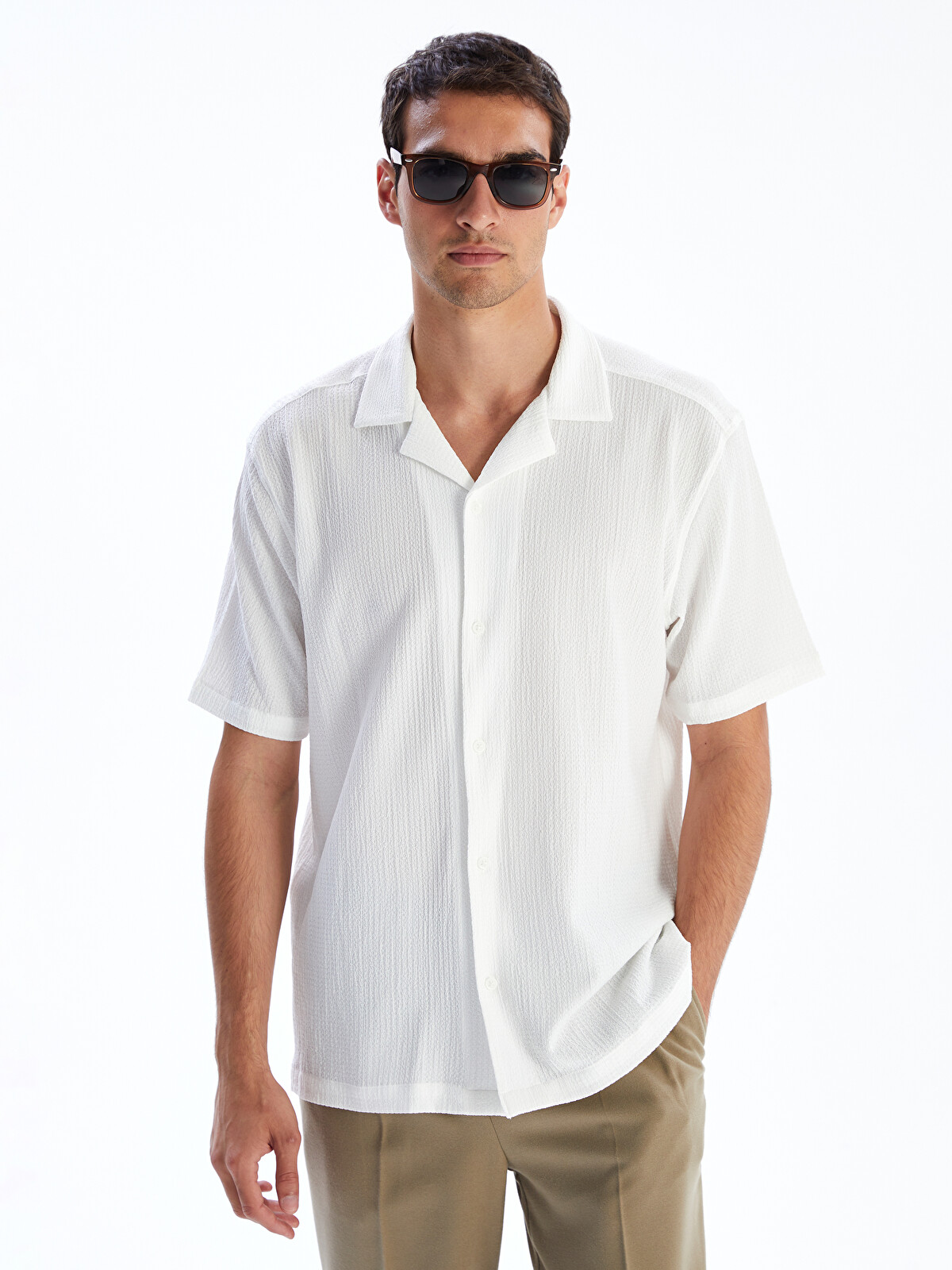 LCW Vision Regular Fit Short Sleeve Men's Shirt - W55576Z8-Q6K