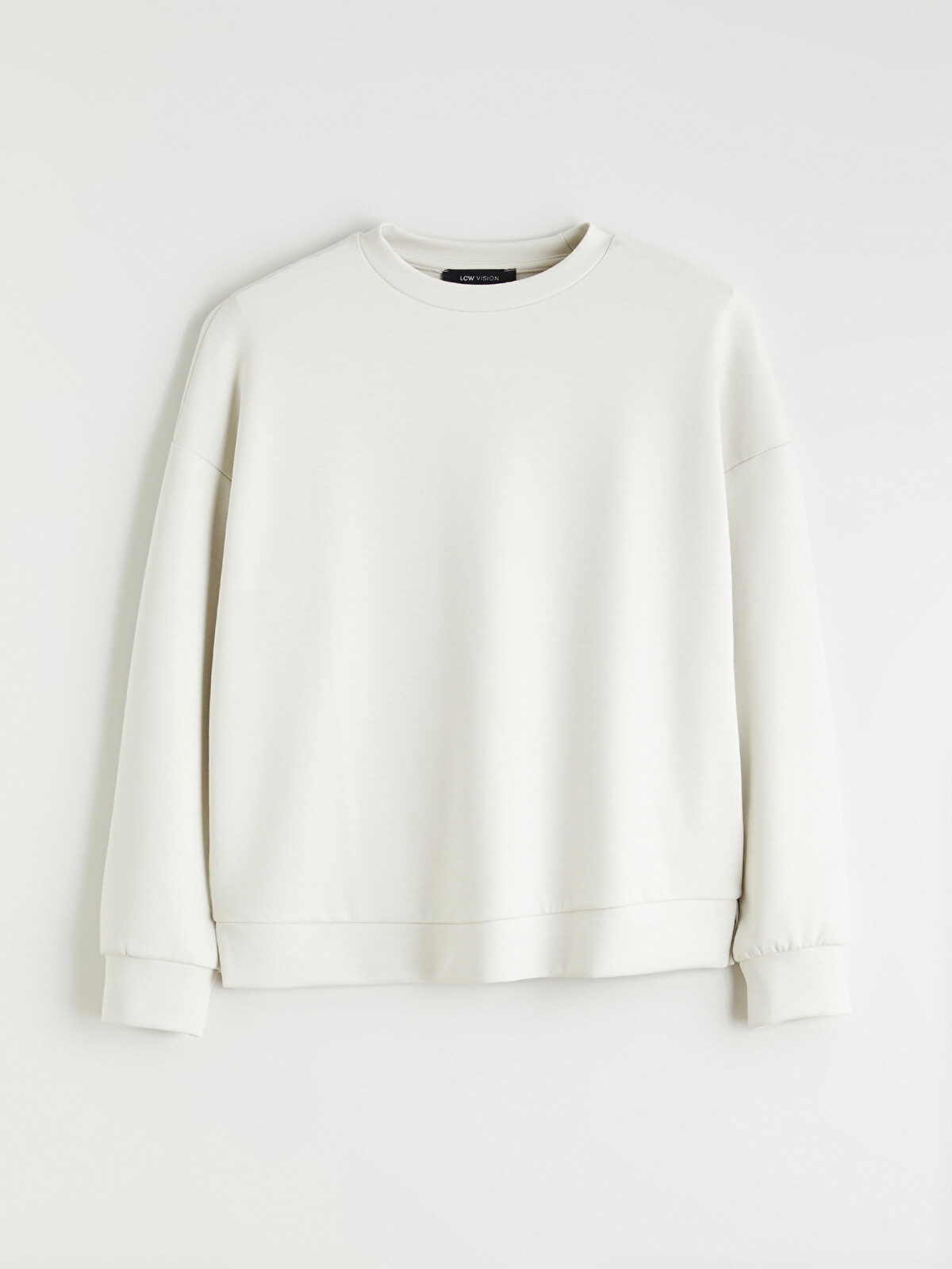 LCW Vision Gri Bisiklet Yaka Oversize Kadın Sweatshirt - W55739Z8