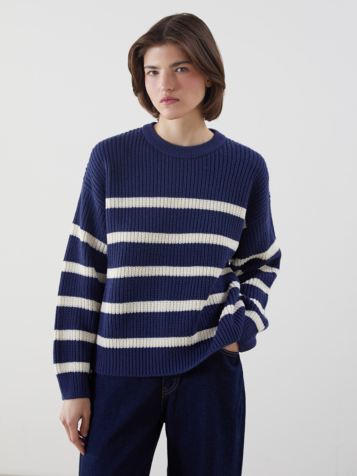 新品　WOMEN’S WR STRIPE CREW NECK KNIT S 新品 WOMEN'S WR STRIPE CREW NECK KNIT S Stripe Crew Neck Knit