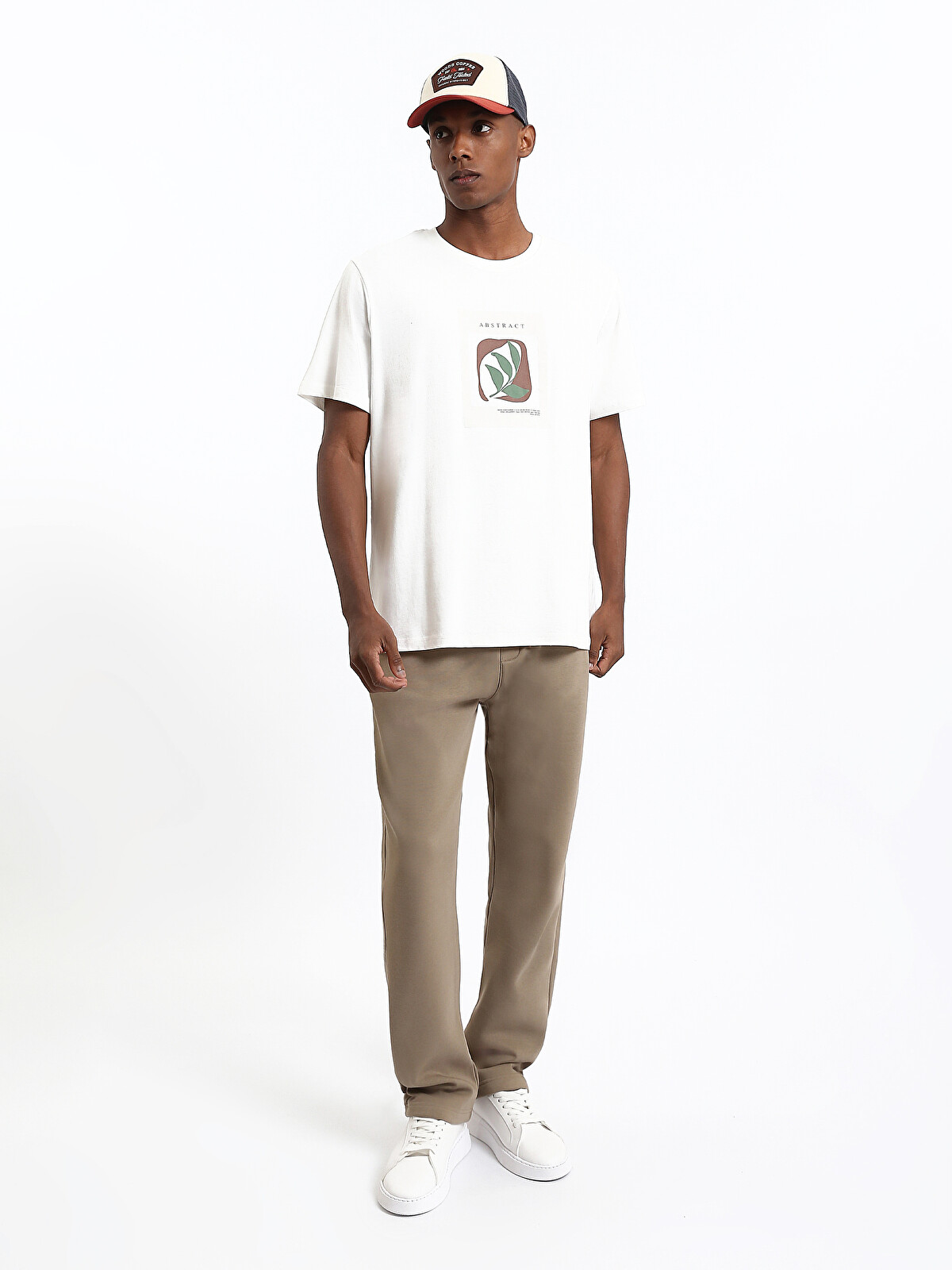 botanique ロゴ入りホワイトTシャツ　38 XSIDE Crew Neck Printed Jersey Men's T-Shirt - W57128Z8-EEW - LC