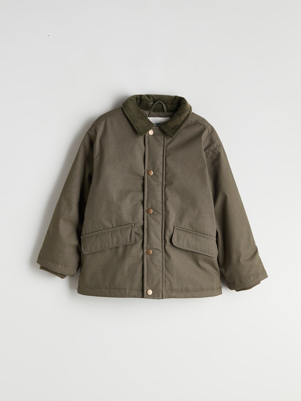 LCW Kids Haki Fitilli Kadife Yaka Erkek Çocuk Mont - W57149Z1-CRR