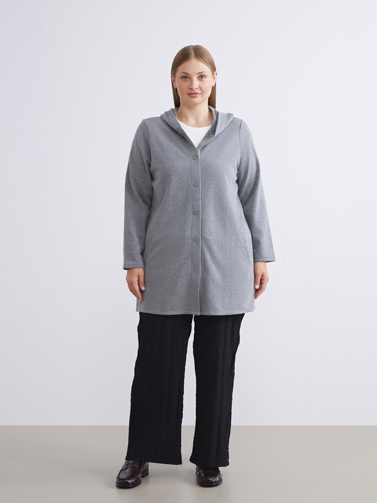 LCW EVERYDAY Женский кардиган с капюшоном - W57953Z8-D3A | LC Waikiki