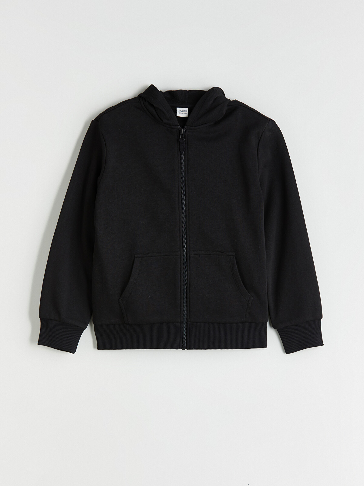 LCW Kids Siyah Uzun Kollu Kız Çocuk Fermuarlı Sweatshirt