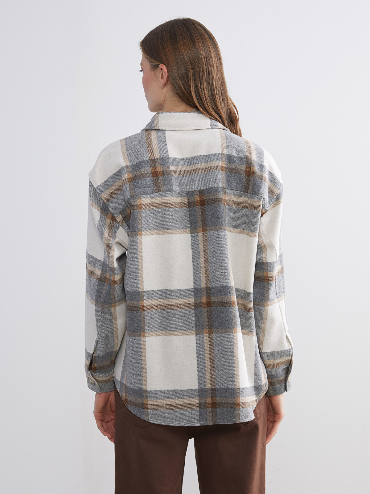 LCW Comfort Jachetă Cămașă Supradimensionată Din Flanelă Pentru