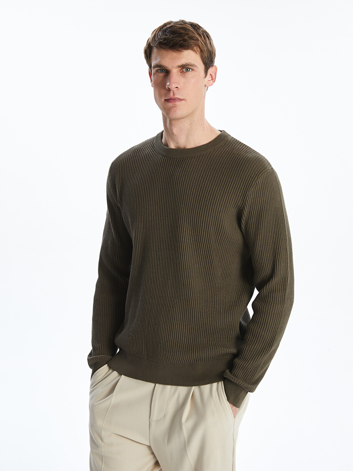 LCW Vision Crew Neck Long Sleeve Men's Tricot Sweater - W58252Z8
