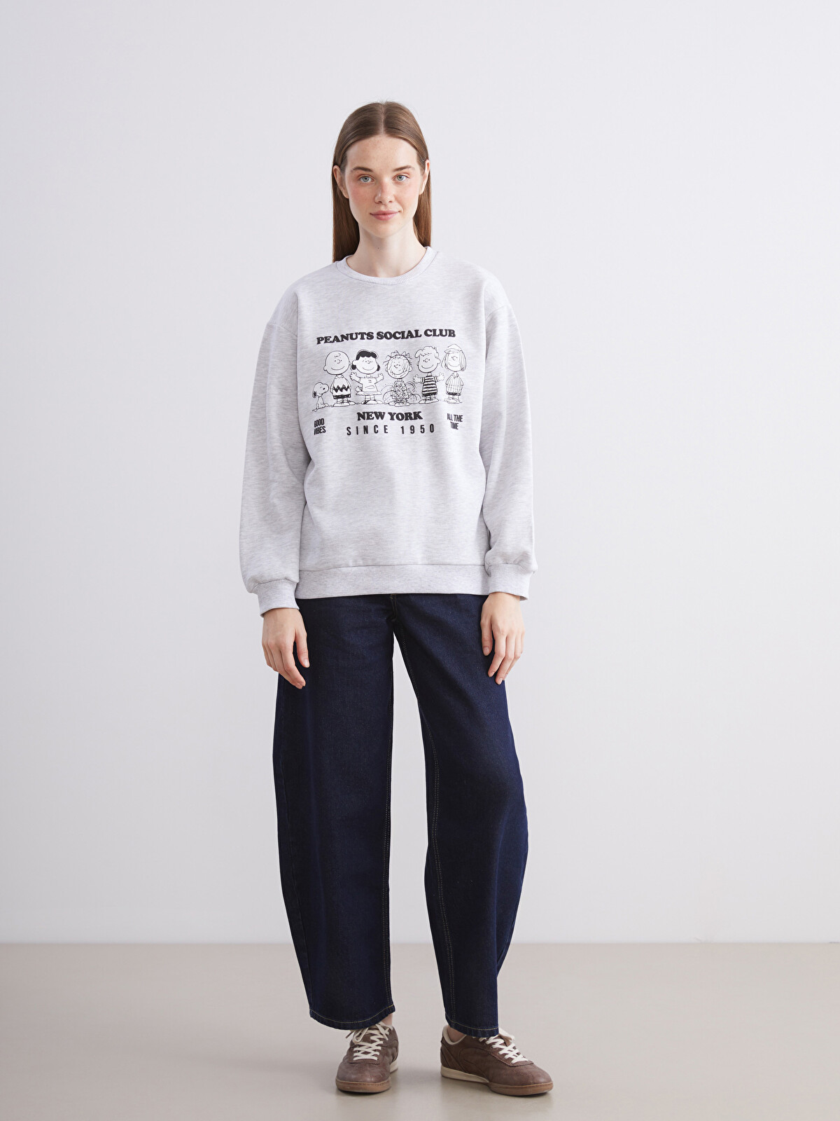 XSIDE Snoopy Printed Oversize Women's Thick Sweatshirt - W58285Z8
