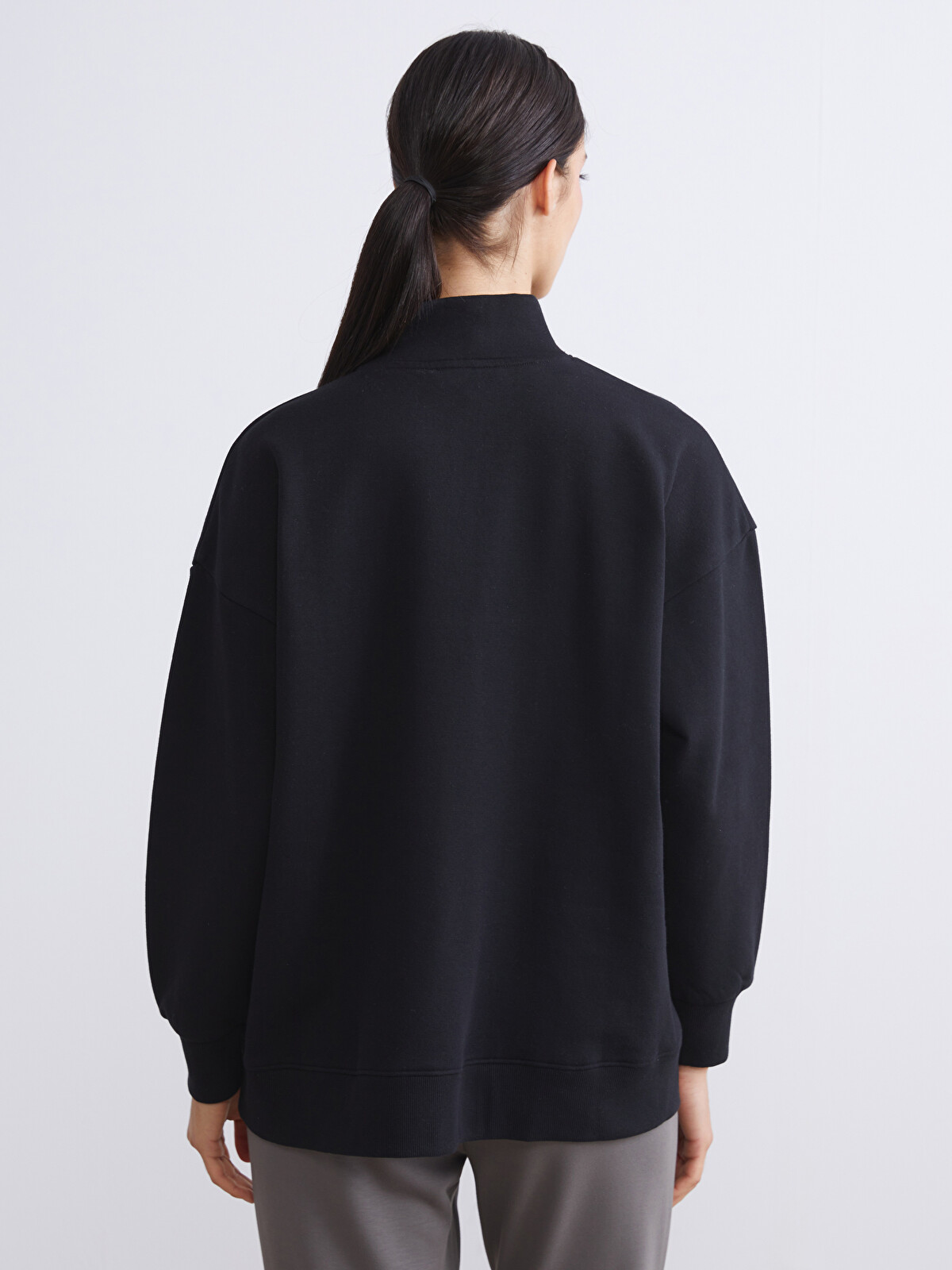 LCW Modest Mock Neck Oversize Women's Thick Sweatshirt - W58500Z8