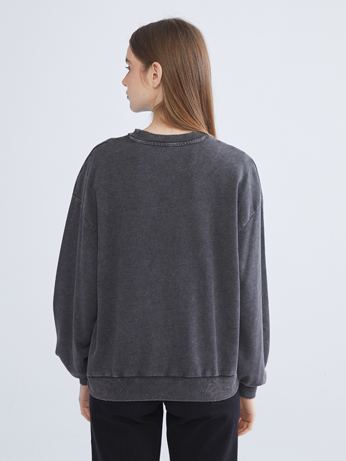 XSIDE Crew Neck Oversize Women's Thick Sweatshirt - W58625Z8-VDL