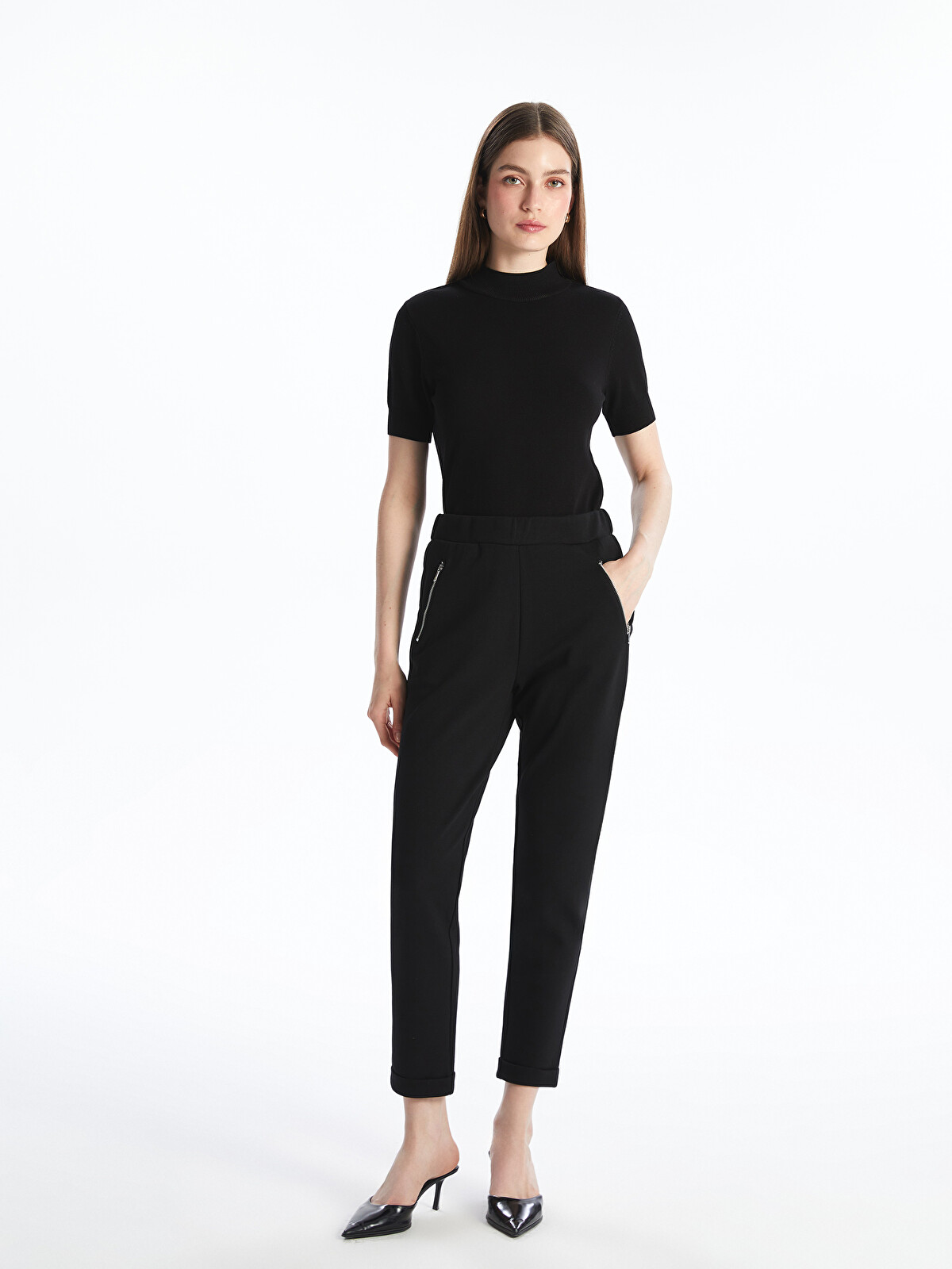 LCW EVERYDAY Elasticated Waist Women's Trousers - W58837Z8-CVL