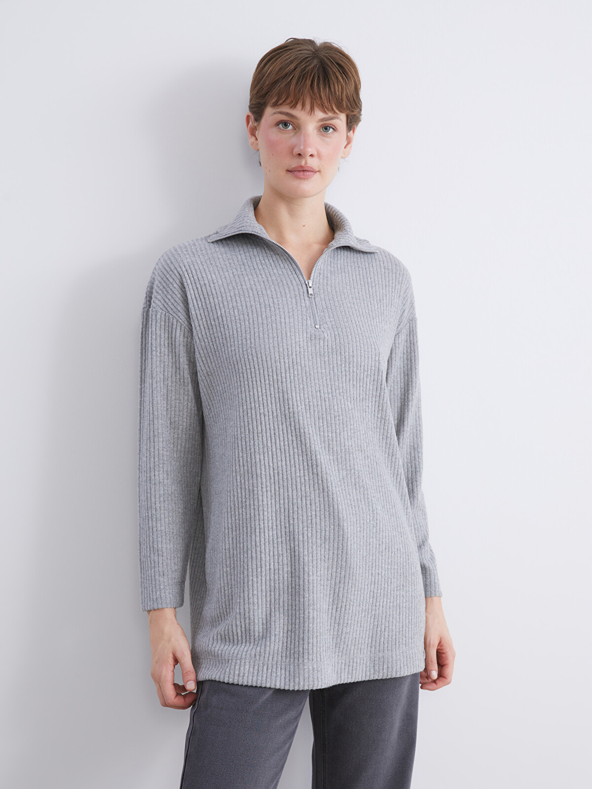 LCW Modest Funnel Neck Women's Tunic - W59181Z8-CT3 - LC Waikiki
