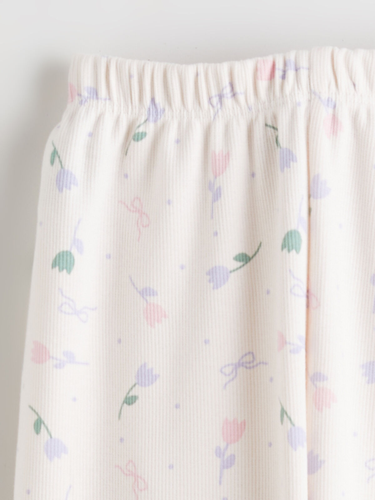 LCW Kids Pembe Bisiklet Yaka Çiçekli Kız Çocuk Pijama Takımı