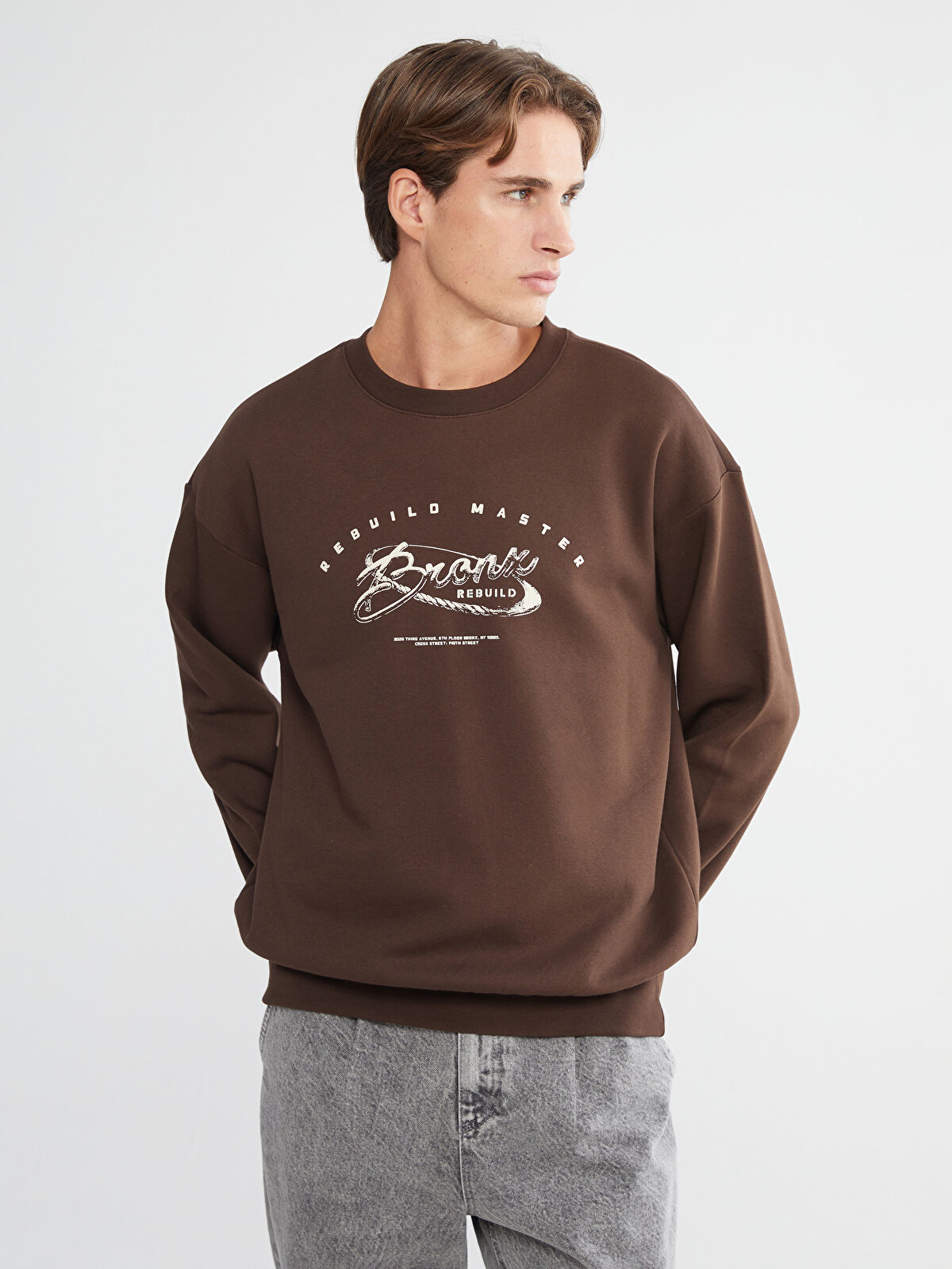 Tatsu329 XSIDE Oversize Long Sleeve Printed Men's Hoodie -W1I359Z8-RUC - LC