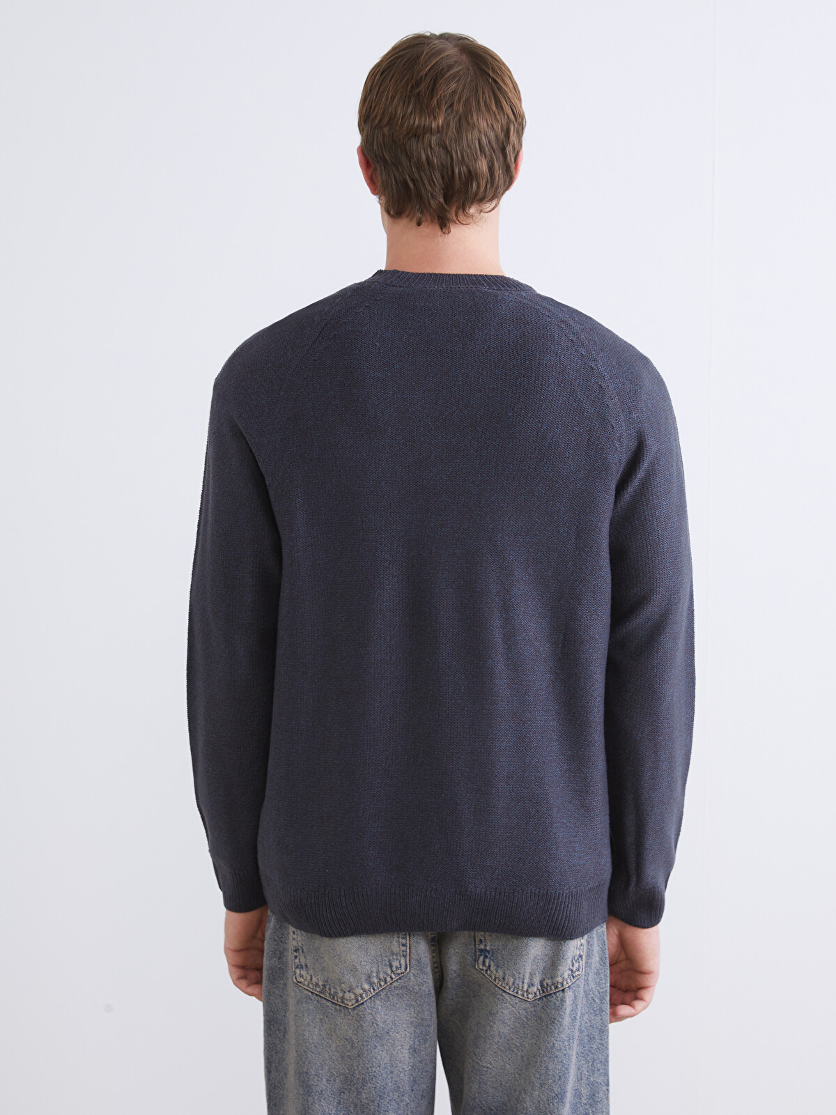 XSIDE Crew Neck Long Sleeve Men's Tricot Sweater - W5AC55Z8-J2Y