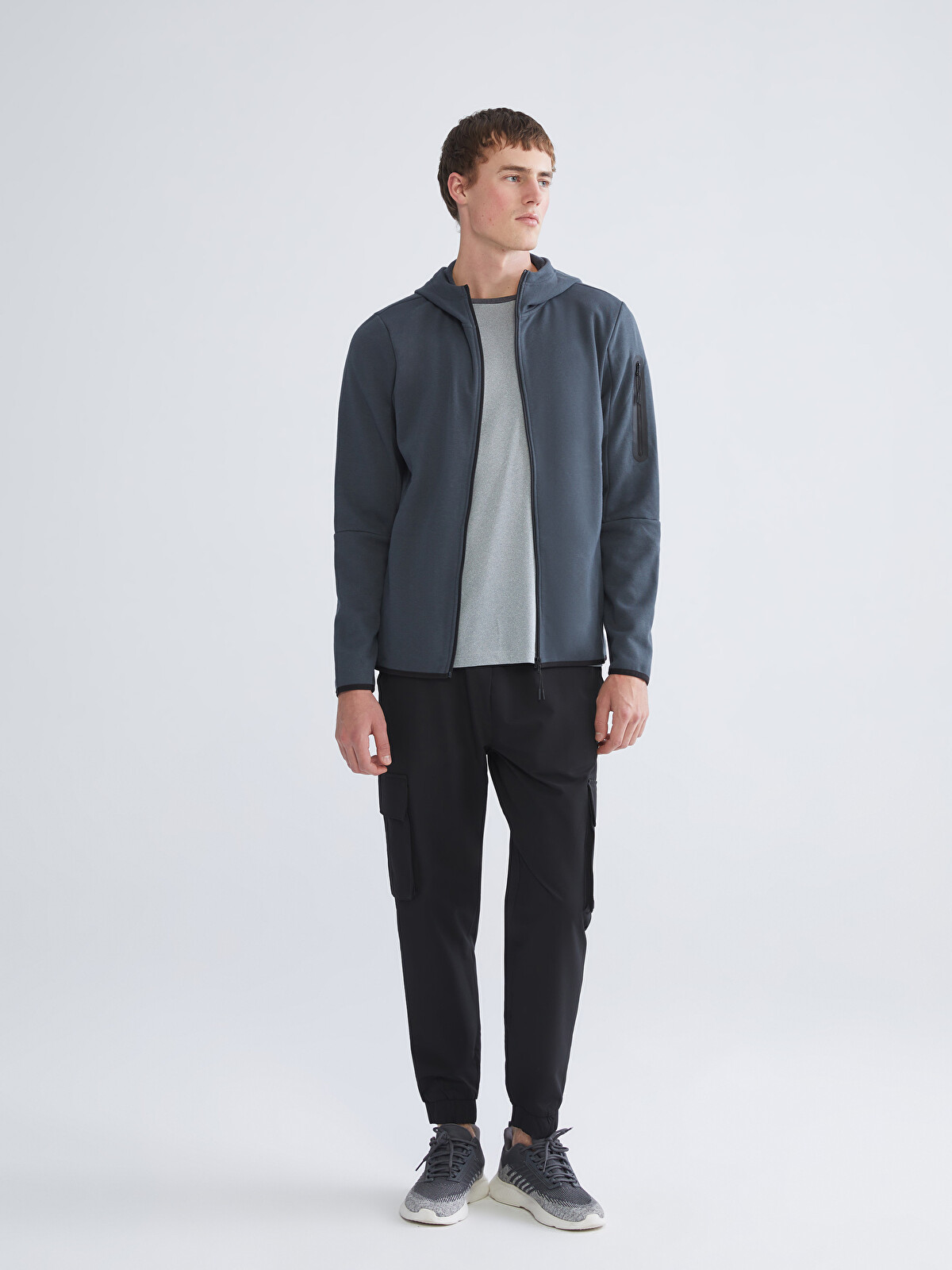 XSIDE ACTIVE Hooded Men's Zip-Up Sweatshirt - W5AC59Z8-GXN - LC