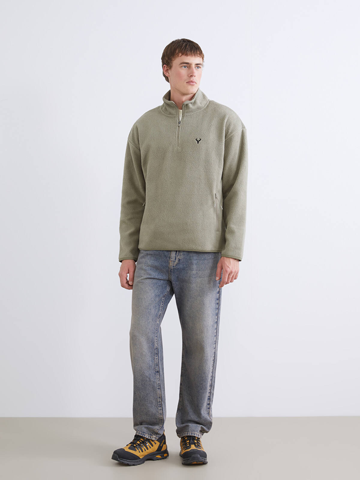 XSIDE ACTIVE Funnel Neck Long Sleeve Polar Men's Sweatshirt