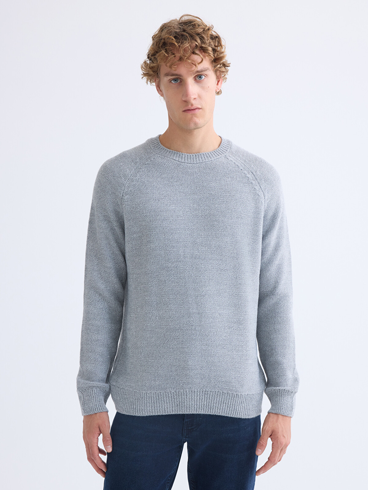 XSIDE Crew Neck Long Sleeve Men's Tricot Sweater - W5AC79Z8-LAL