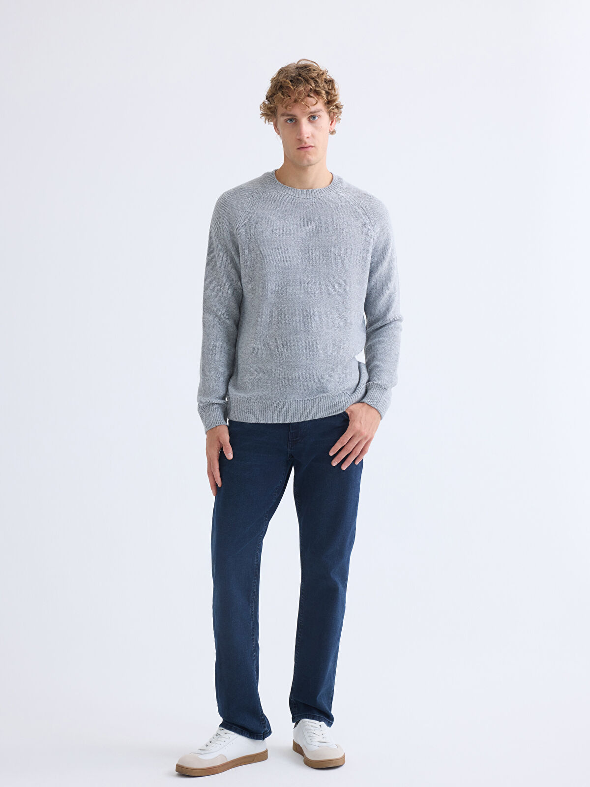 XSIDE Gri Bisiklet Yaka Erkek Triko Kazak - W5AC79Z8-LAL | LCW