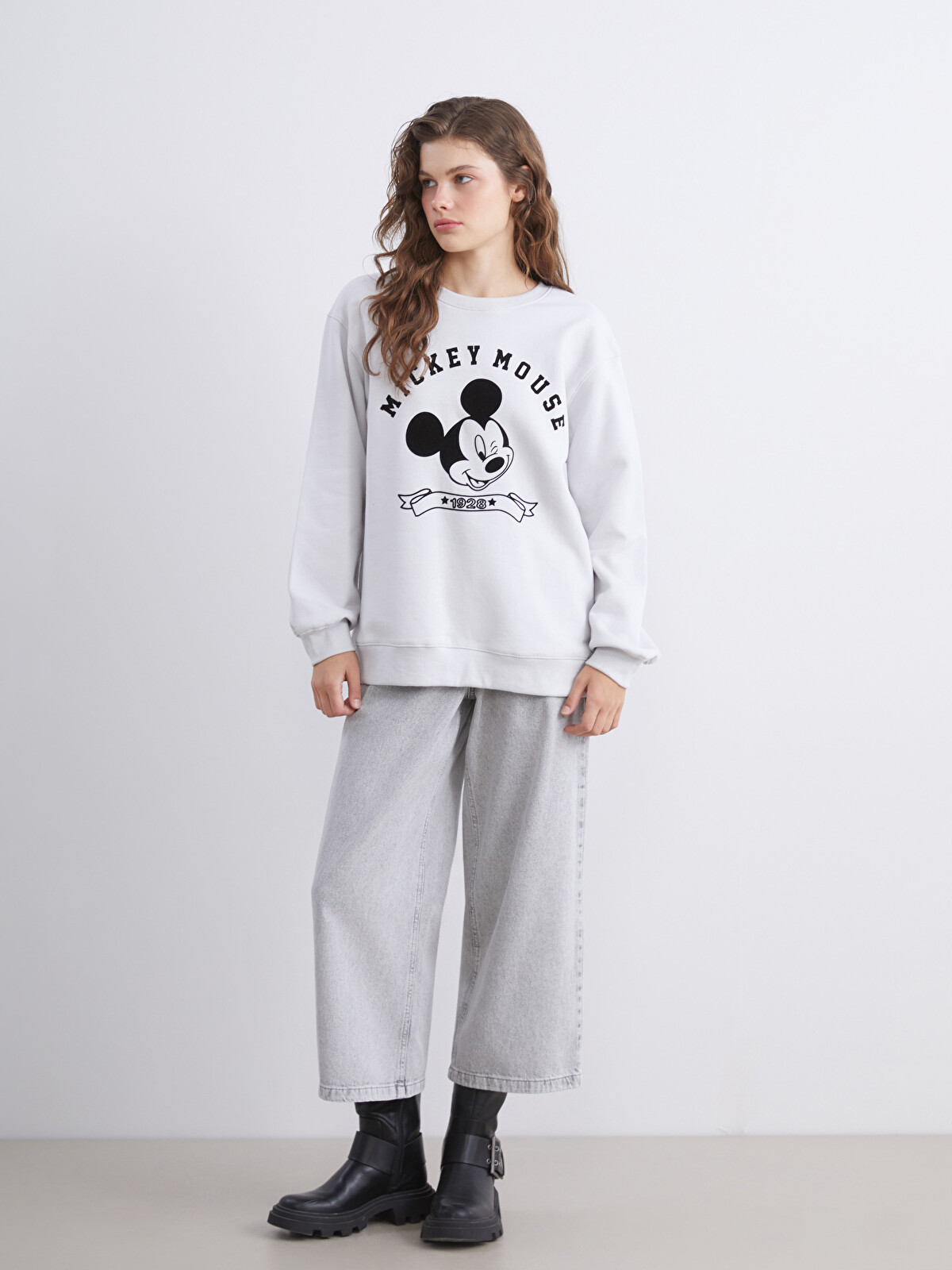 XSIDE Mickey Mouse Printed Oversize Women's Sweatshirt - W5AE80Z8