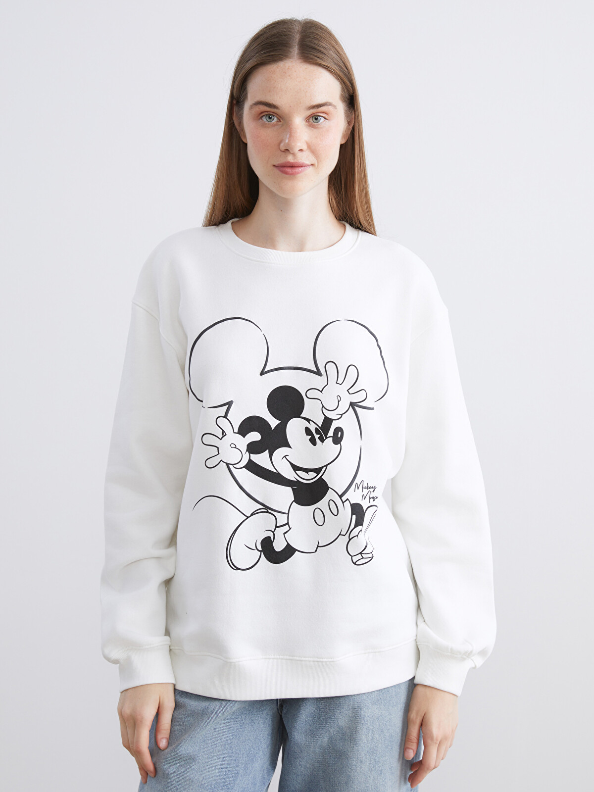 XSIDE Mickey Mouse Printed Oversize Women's Thick Sweatshirt