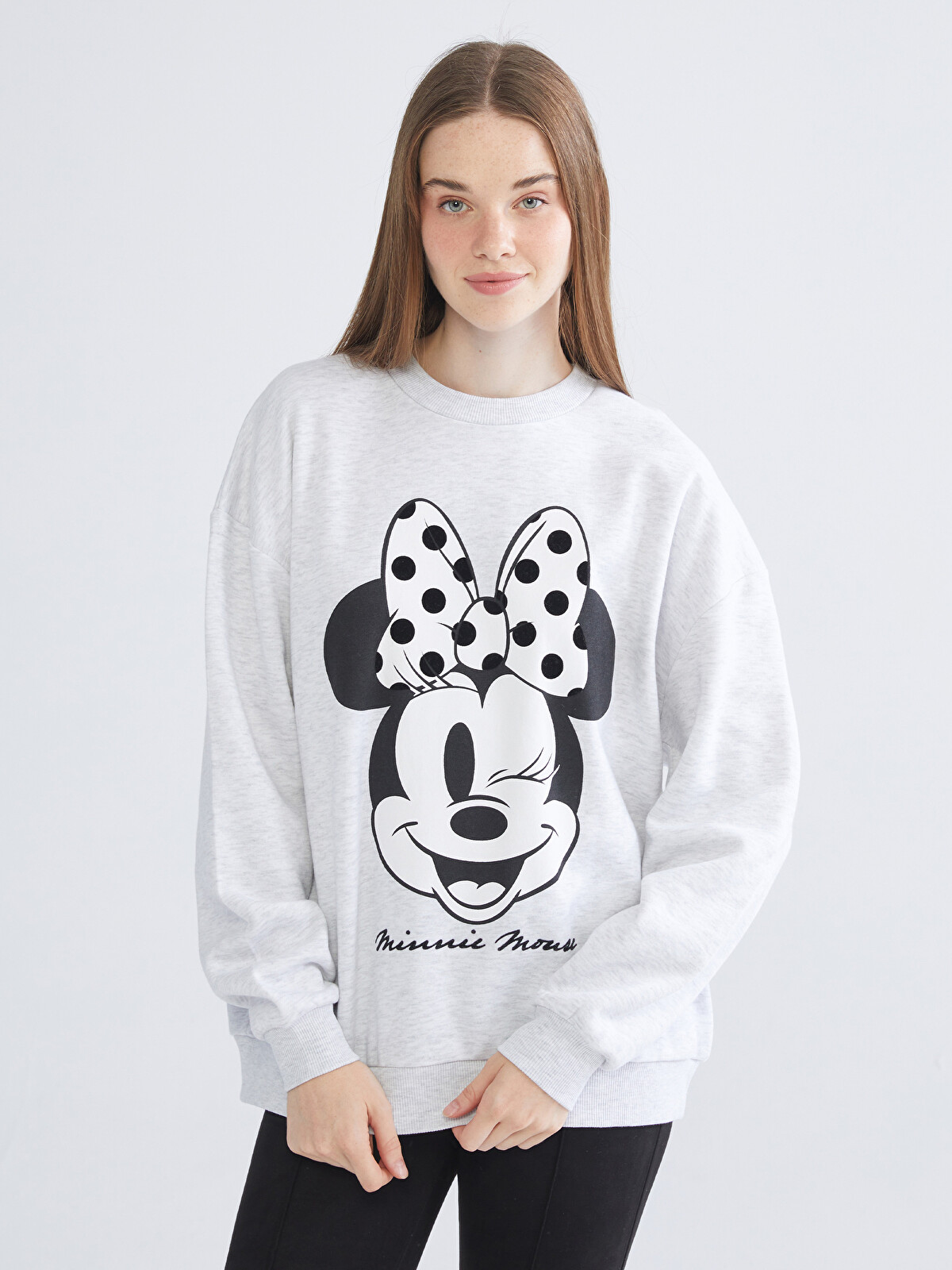 XSIDE Minnie Mouse Baskılı Kadın Kalın Sweatshirt - W5AG47Z8-LAL