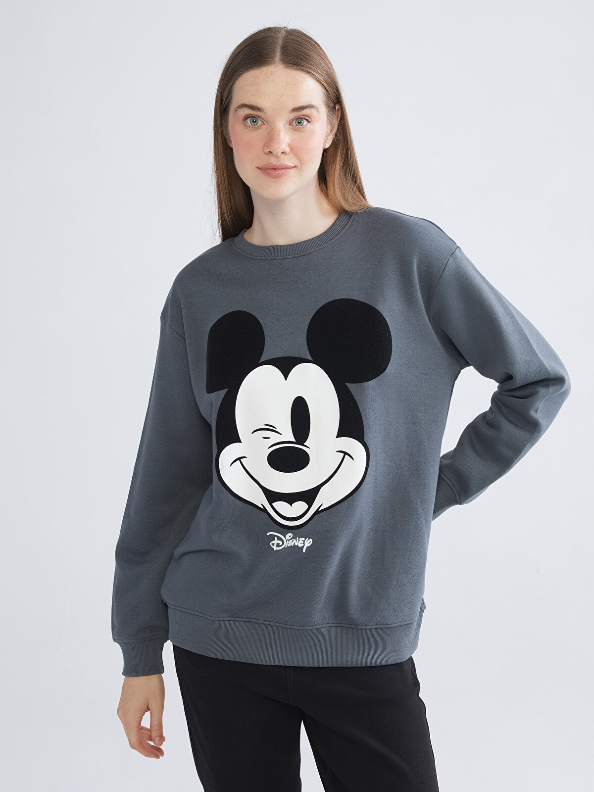 XSIDE Mickey Mouse Baskılı Kadın Kalın Sweatshirt - W5AG53Z8-VDL