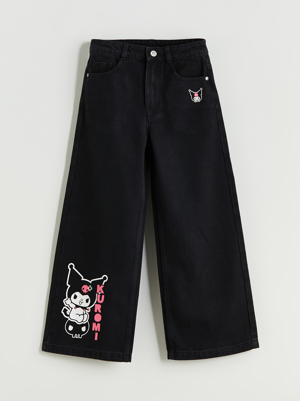 パンツ rurumu: smocking frill PT black LCW Kids Широкие джинсы с принтом kuromi для девочек - W5AL02Z4